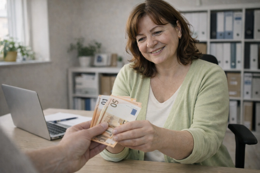 Доглядальниця літніх людей отримує зарплату в валюті євро